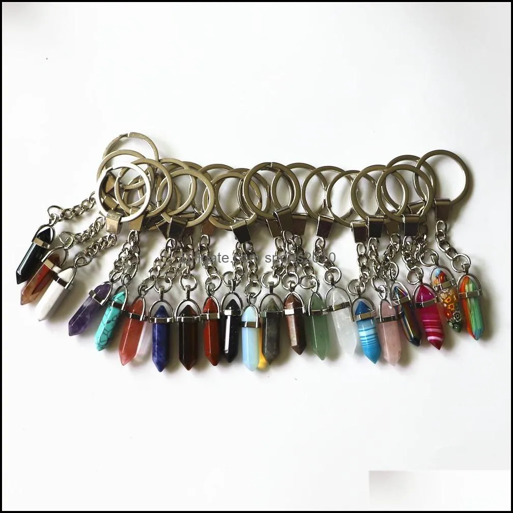 chakras orgone pendulum key rings energy rose crystal stone keychain healing amulet keyrings for car meditation reiki lucky sports2010