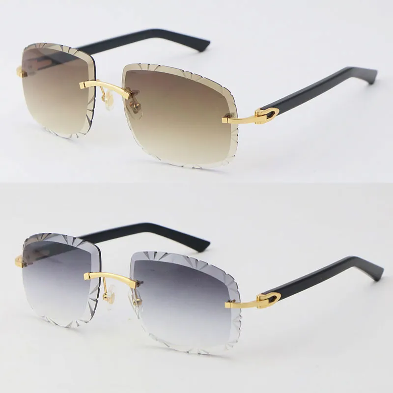 Metal Rimless Oversized Round Sunglasses 18K Gold Frame With  display picture 1