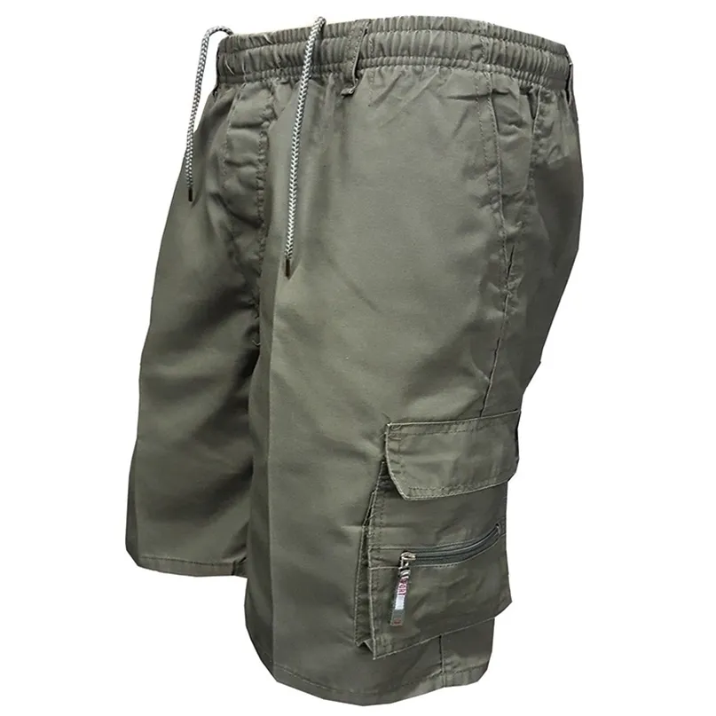 Letnie bawełniane krótkie krótkie spodenki na luźne prace swobodne krótkie spodnie na zewnątrz Breczesy Multi Pocket 220607