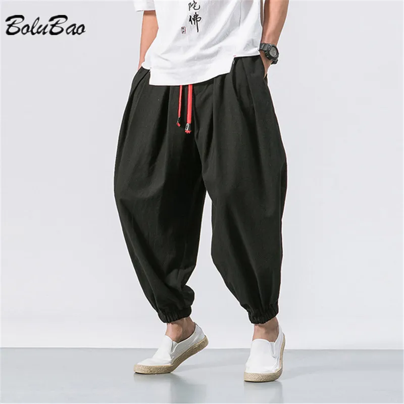 Bolubao Spring Men Logo Harem Pants chineses linho com excesso de peso Sorto de moletom de alta qualidade Marca de tamanho grande masculino 220812