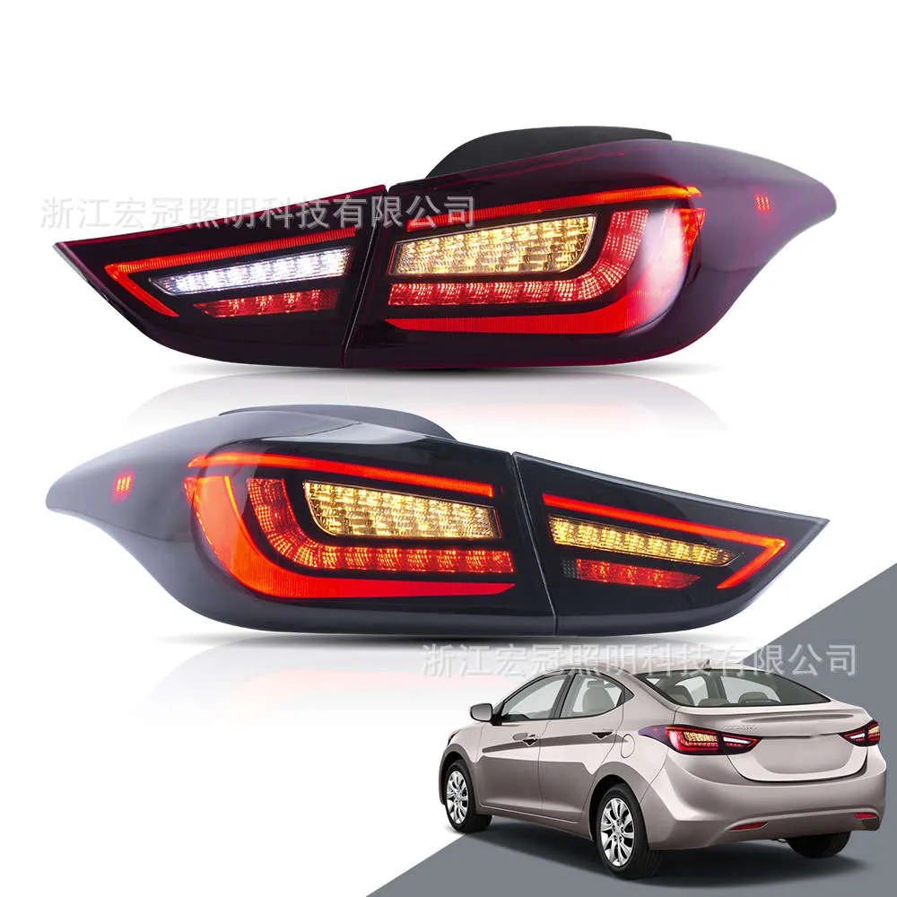 Bil Taillight LED -bakre lampa Broms dimma omvänd baklampa för Hyundai Elantra DRL DAYTIME RUNNING LIGHT MONTERING