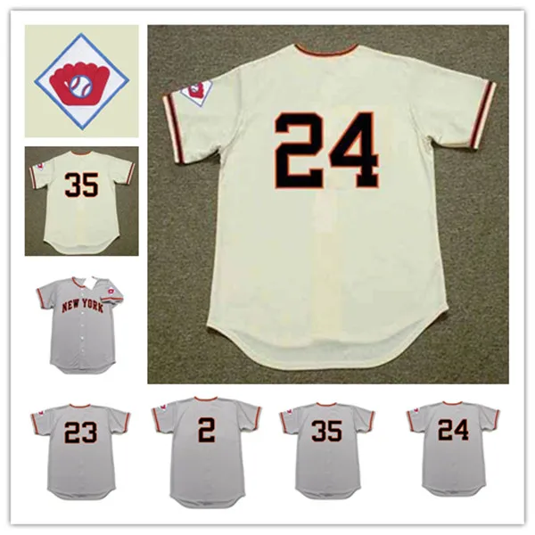 Anpassad 1951 New NY York Vintage Baseball Jersey Willie Mays Bobby Thomson Eddie Stanky Leo Durocher Monte Irvin Sal Maglie Grey Cream Stitched