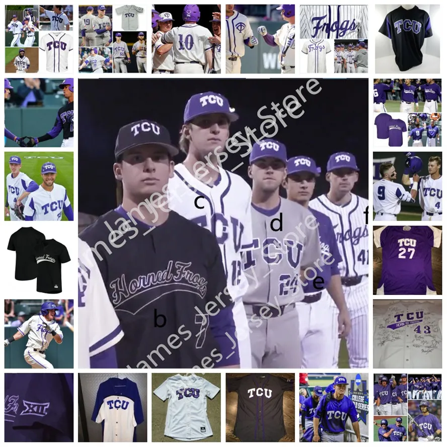 2022 NCAA Custom TCU Horned Frogs Baseball Jersey Arrieta 14 Matt