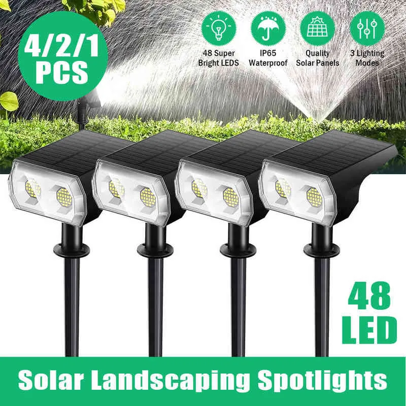 LED Solar Lamp Outdoor Waterdicht Wireless Solar Landscape Spots PIR Motion Sensor Street Light voor tuindecoratie J220531