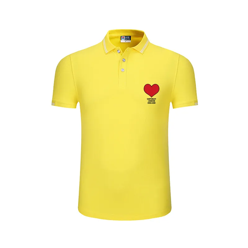 Men Cotton lapel Polo shirt Summer Short Sleeve playful love heart shape logo T-Shirt women business office interview Top 2022