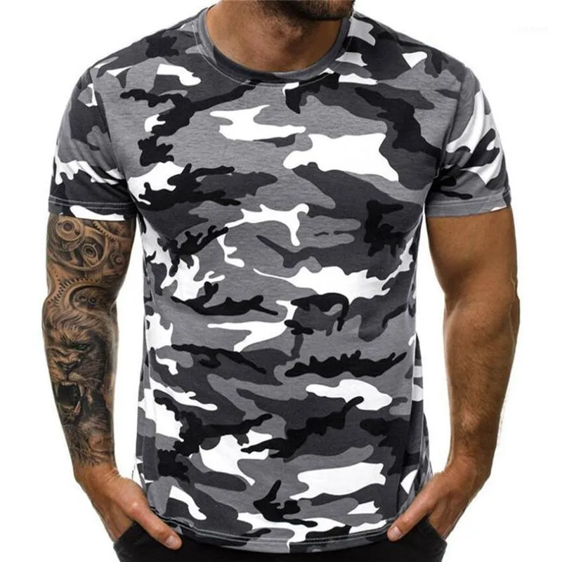 Sommar mode kamouflage t-shirt män casual o-neck bomull streetwear t-shirt gym kortärmade andliga toppar män polos