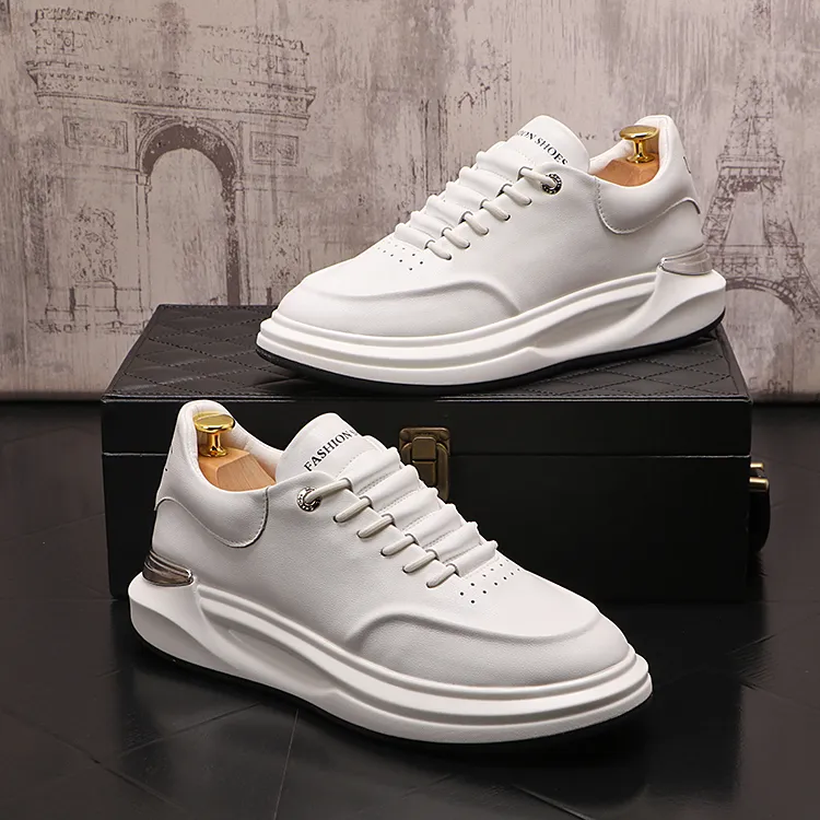 Luxury Designers Lace Up Dress Wedding Party Shoes Autumn White Trainers Casual Sneakers Fashion Round Toe Thick Bottom Driving Business Walking Loafers N57