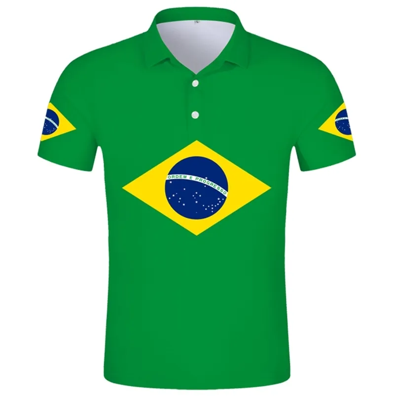 Brasilien polo skjorta gratis anpassat namn bh country polo skjorta portugal br flagga portugisiska tryck po brasil federativa diy kläder 220702