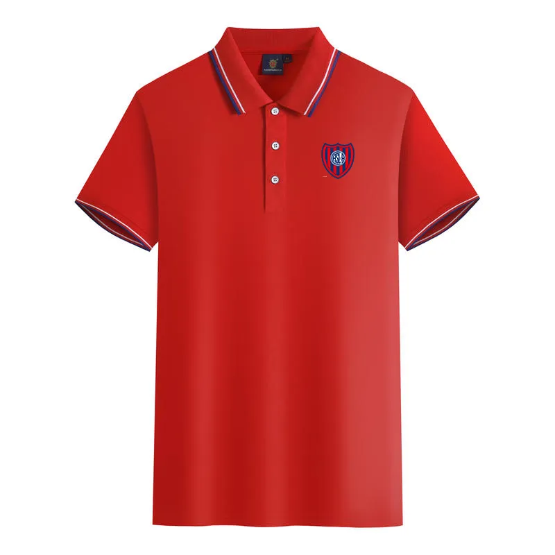 San Lorenzo de Almagro Herren- und Damen-Poloshirts aus merzerisierter Baumwolle, kurzärmeliges Revers, atmungsaktives Sport-T-Shirt. Das Logo kann individuell angepasst werden