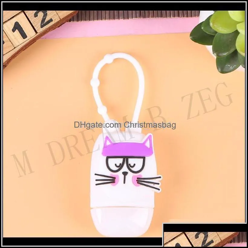 Party Favor 30Ml Sanitizer Keychain Silcione Cartoon Mini Cover Gel Hand Soap Bottle Holder With Refillable Travel Ilzj6 Cbhwr