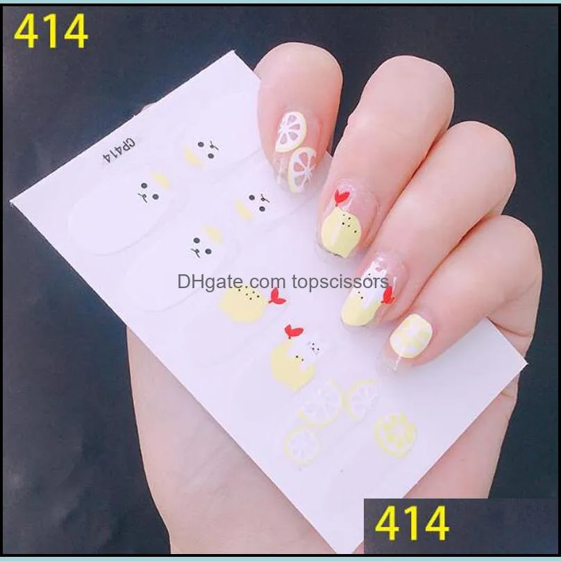 New designs 3D full cover water transfer Nail Art Sticker Decal Slider Manicure Wraps Decal Tool Tip sticker manicure nail decoratio