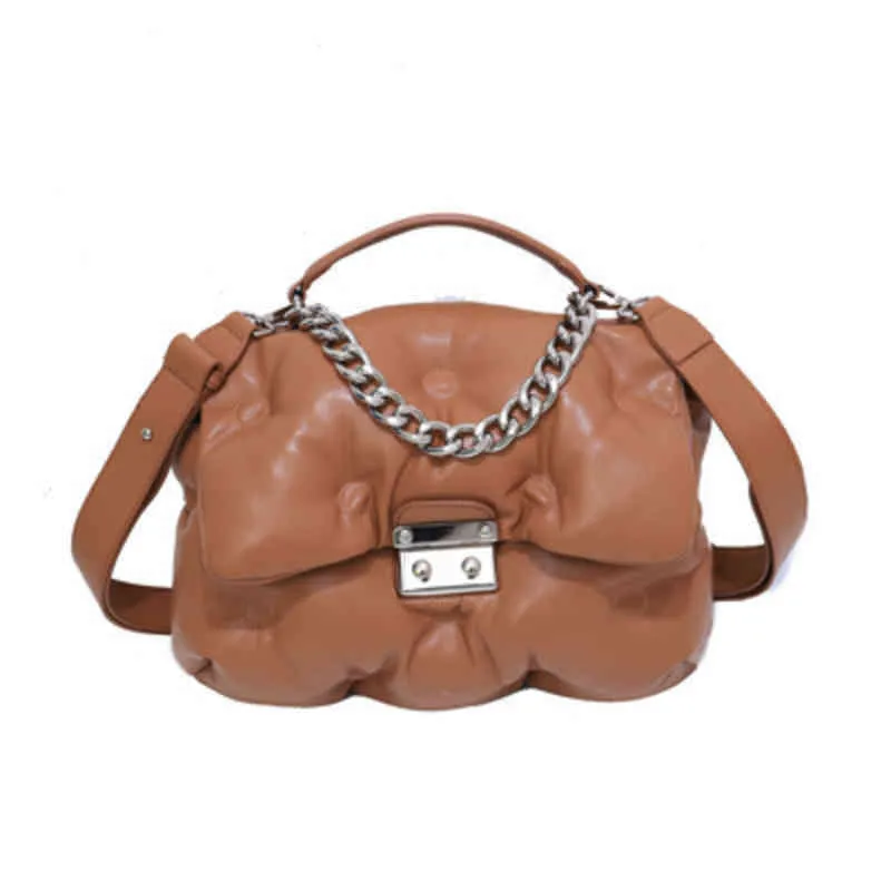 Модная цепочка с мягкой наплечниками дизайнерские стеганые женские сумочки роскошные пустые кожаные сумки с высокой качеством большие сумки 2021 220427