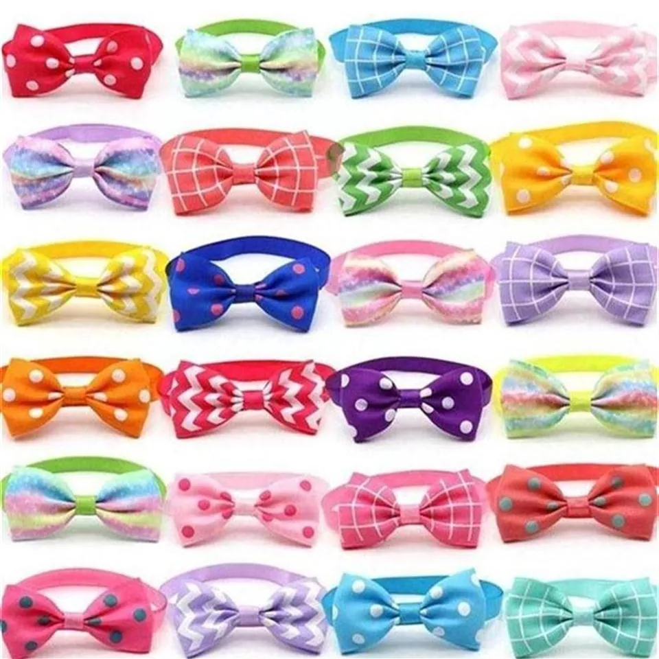 Dog Apparel 50/100 Pcs Supplies Mix Styles Dogs Pet Bow Ties Adjustable Grooming Bowtie Accessories Puppy Bowties Necktie326N309f