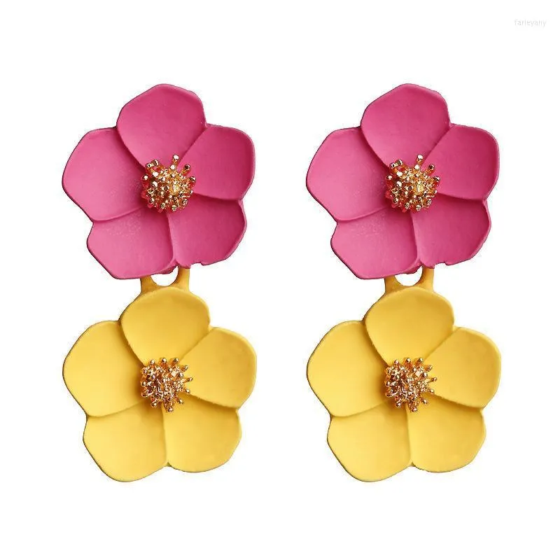 Stud Delysia King Fashion Earrings Romantico fiore multicolore Double EarringsStud Farl22