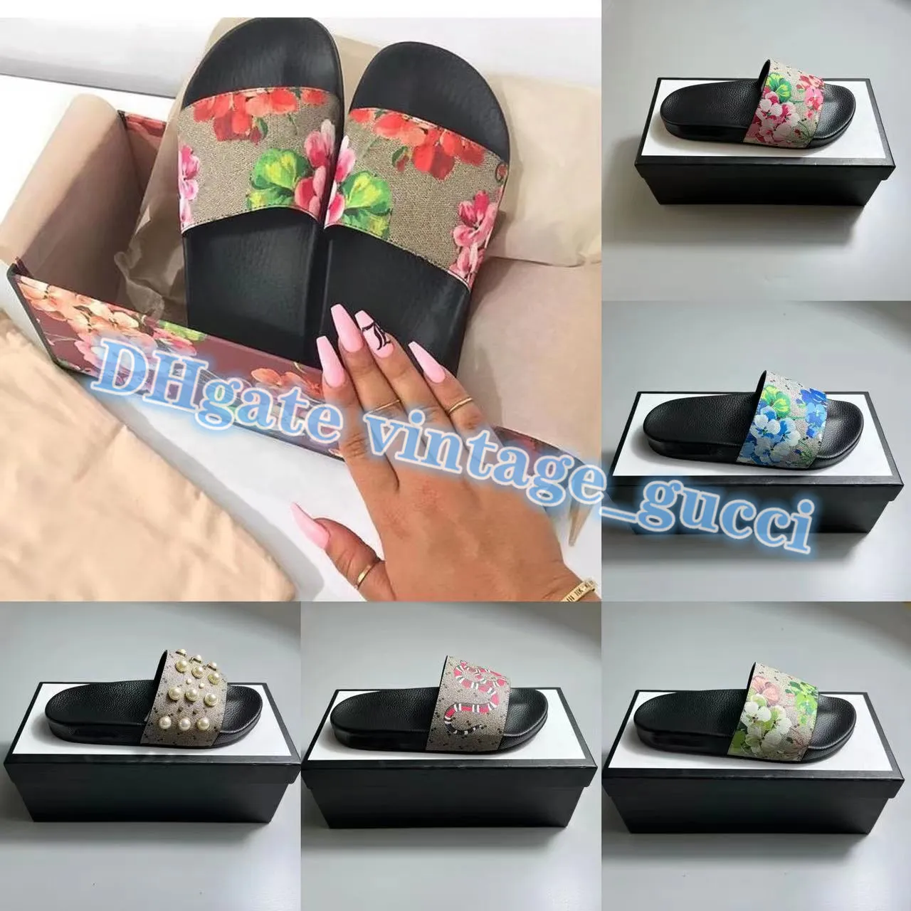 Men Women Slippers designer Slide Summer Fashion Wide Flat Sandals with Thick Sandal Slipper Flip Flops Classic Letter Print Pattern Flower with box dust bag