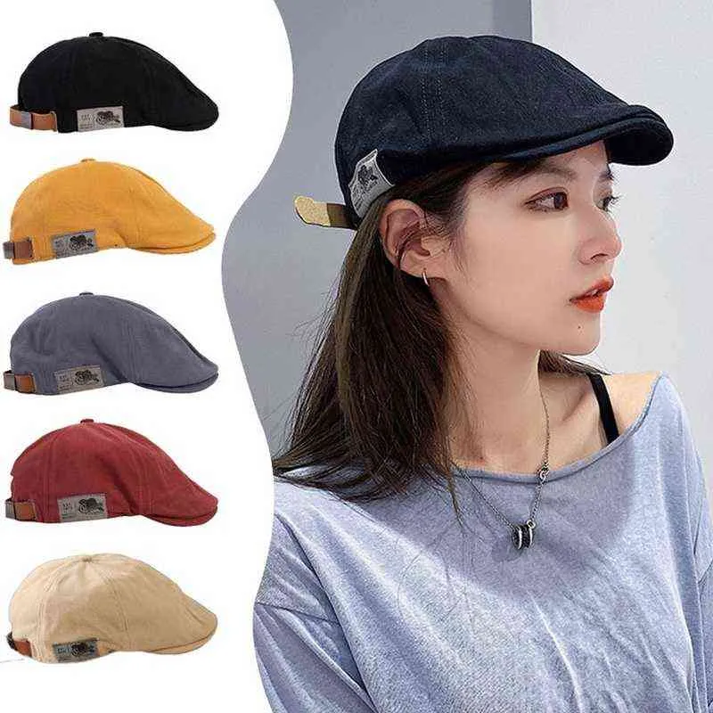 Men Hats Berets British Style Ivy Cap Classic Woman Vintage Cotton And Linen Beret Breathable Washable Adjustable Forward Hat J220722