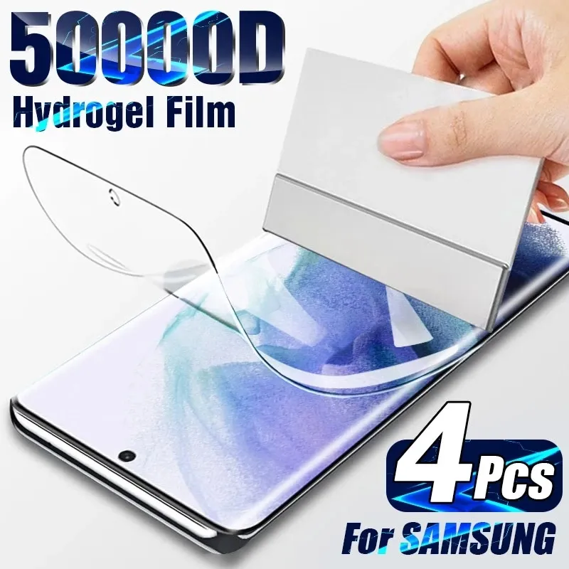 4st Hydrogel Film Skärmskydd För Samsung Galaxy S21 S22 S20 Ultra FE S8 S9 S10 Note 8 9 10 20 Plus Skärm