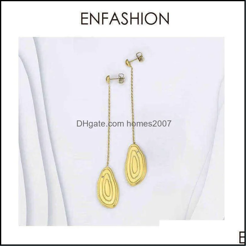 Chandellier Earring Enfashion Years Drop Earrings Statement Gold Color Long Dangle Earings for Women Fashion Jewelry Pendientes Mujer Moda Ed181087