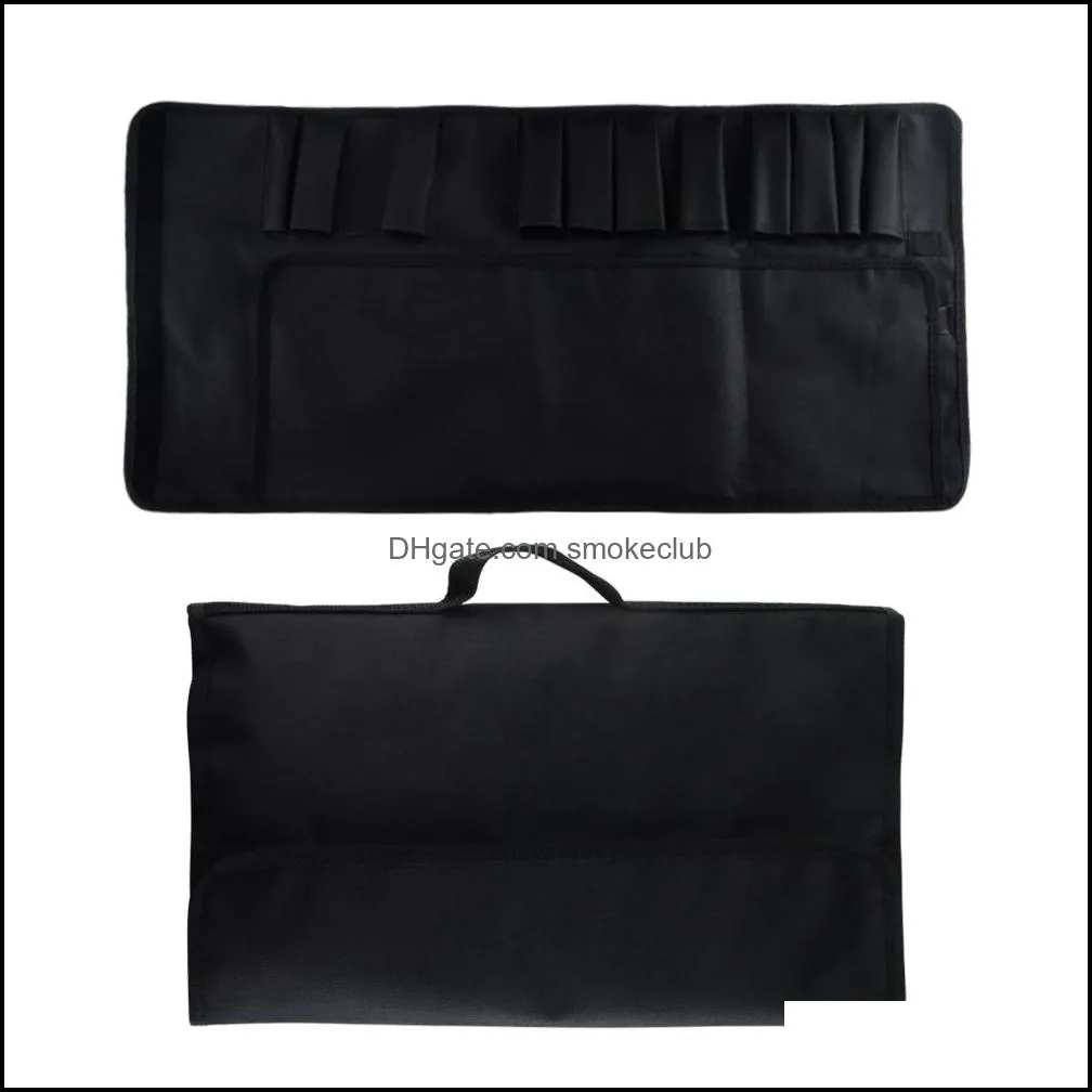 Kitchen Cooking Chef Knife Bag Roll Bag Carry Case Bag Kitchen Cooking Portable Durable Storage 12 Pockets Black Colors Tool