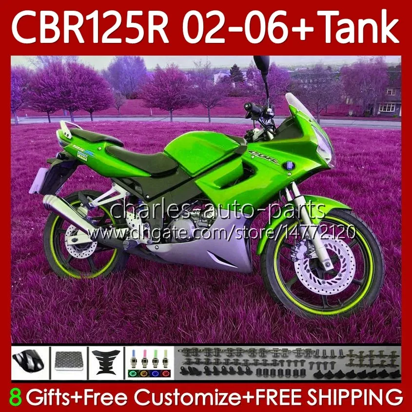 Honda CBR-125 CBR 125 R CC 02-06 Bodywork 124NO.121 CBR 125Rグリーングレー125CC CBR125R 2002 2003 2004 05 06 CBR125RR CBR-125R 02 03 2005 2006ボディ+タンク