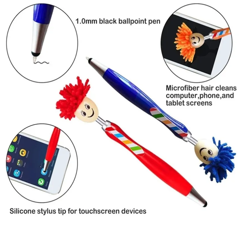 Cartoon ballpoint pens doll Mao Mao Tou mobile phone flat screen wipe touch gift pen LK001176