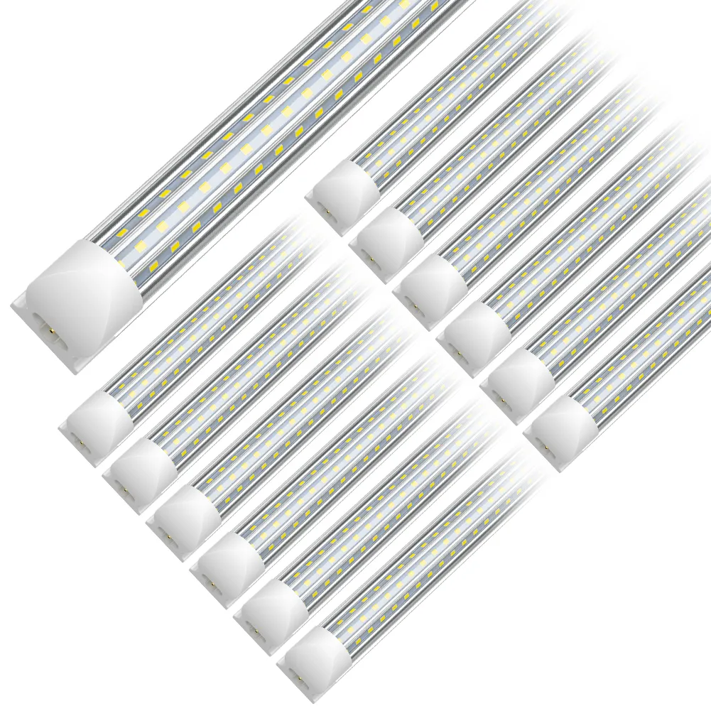 JESLED Tube lumineux LED de 1,2 m pour garage, 60 W, 6000 K, blanc froid, forme D, sans ballast, T8, luminaire intégré pour plafond, sous-armoire, sous-sol, éclairage de refroidisseur