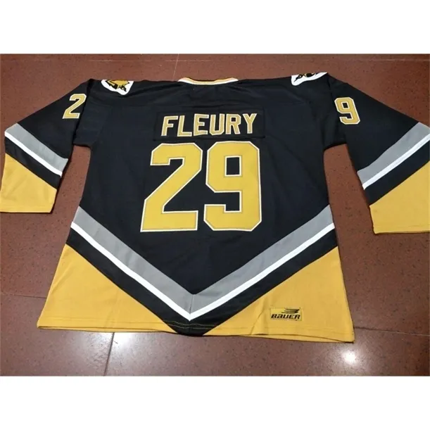 Thr 사용자 정의 남성 청소년 여성 Thr Tage Chl Qmjhl Cape Breton Screaming Eagles 대체 # 29 Marc-Andre Fleury Th Tage Hockey Jersey Size S-5XL