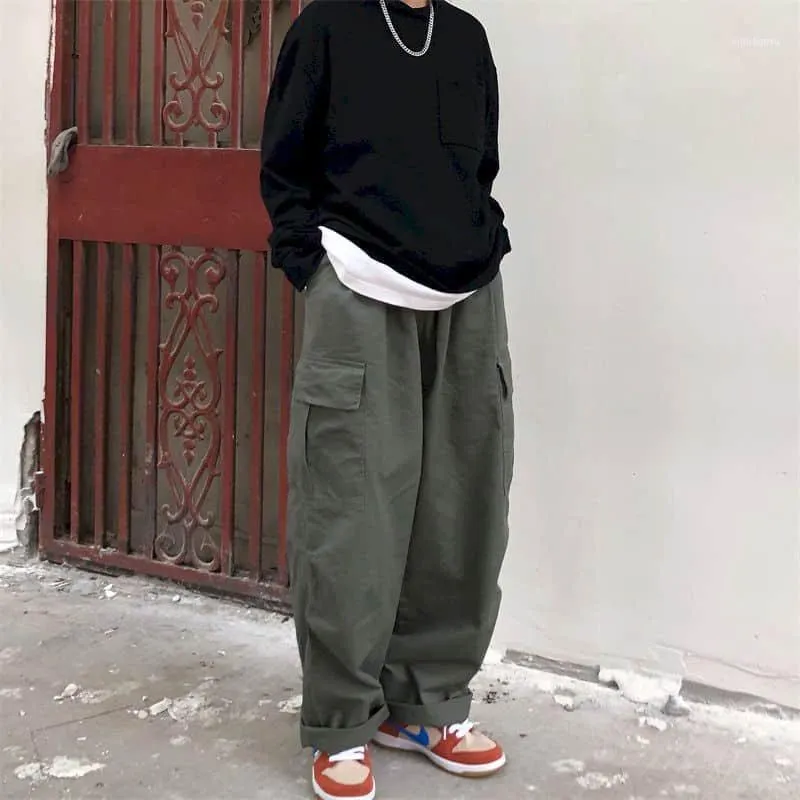 Spring Autumn Harajuku Cargo Pants Maciculturas Men Vintage Streetwears casuais unissex LEGA LAREIRA ROUS