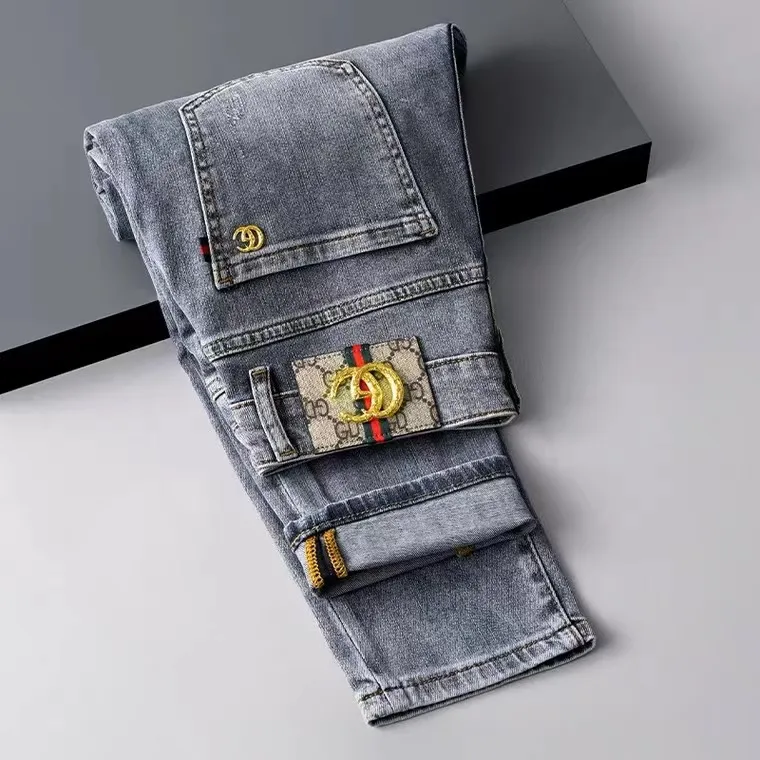 Men s Designer Jeans with High End Embroidery Cotton Stretch Regular Fit 2024 Fashion Trend Sizes 28 38