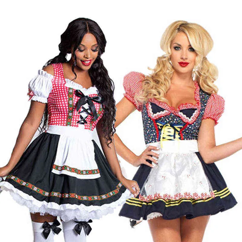Dalamirra Damen Dirndl Kleid - Traditionelles Karneval & Oktoberfest Kostüm Midi