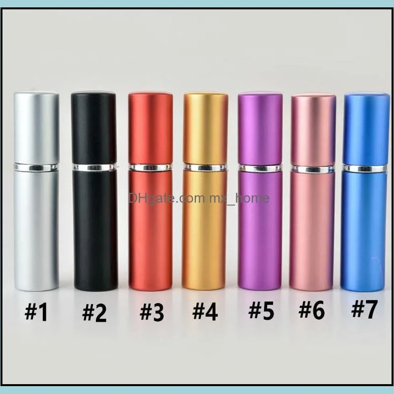 Perfume Bottle 5ml Aluminium Anodized Compact Perfume Bottles Aftershave Atomiser Atomizer Fragrance Glass Scent-Bottles 1000pcs