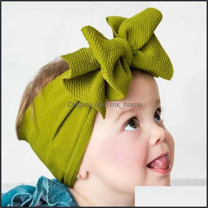 S幼児のヘッドバンド生まれば赤ちゃん男の子女の子ソリッドちょう結びのヘアバンドの子供の柔らかい帽子を選ぶ色ドロップデリバリー2021ヘアアクセサリー赤ちゃん