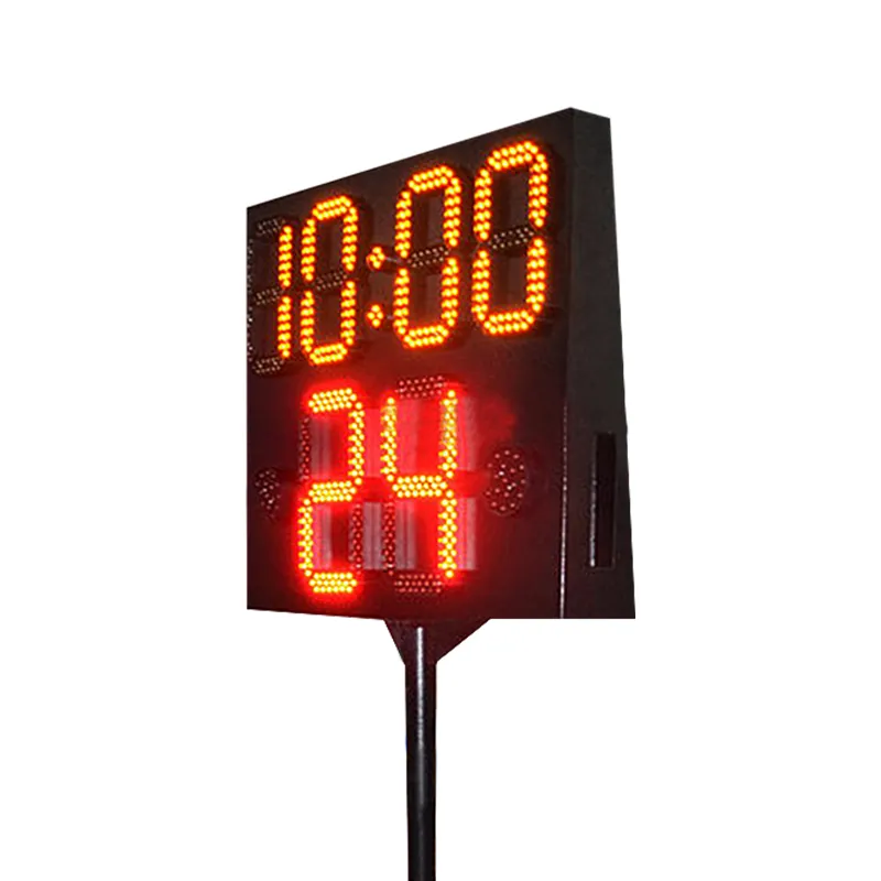 New design outdoor high brightness display iron box waterproof 8 inches + 6 inches red LED sports countdown scoreboard
