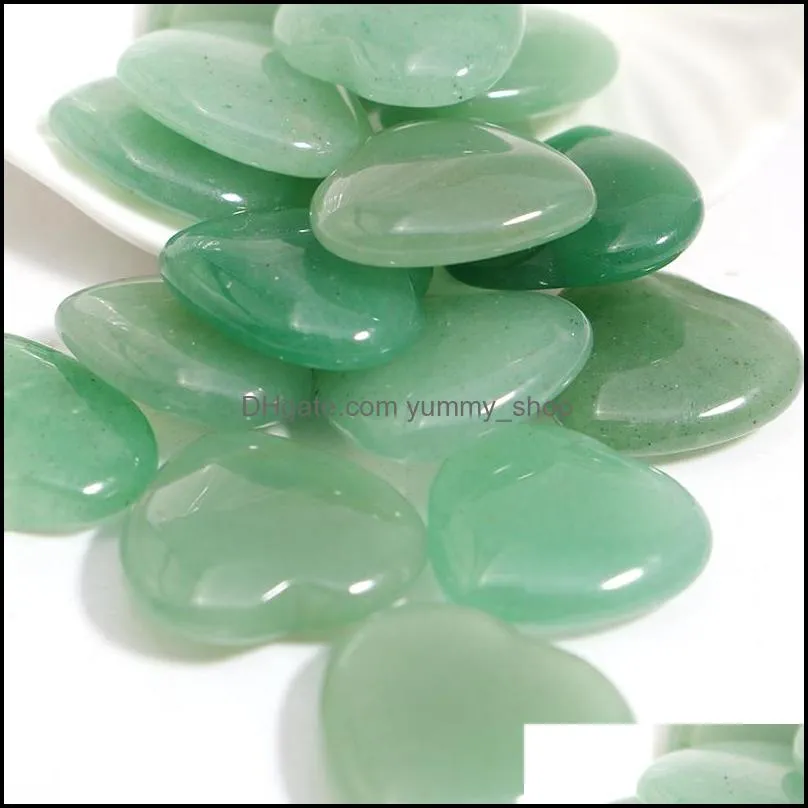 natural heart stone green aventurine chakra healing gemstones for jewelry making charms accessories fashion beads decorations