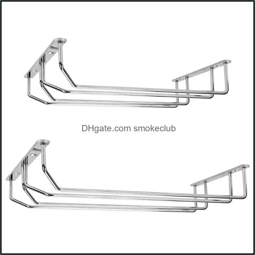 Stojaki na wino stojaki wiszące uchwyt czara przechowywanie domu Kreatywny kuchenny Materiały 27cm 35cm Stal nierdzewna Steel Steel Rack Drop Delivery