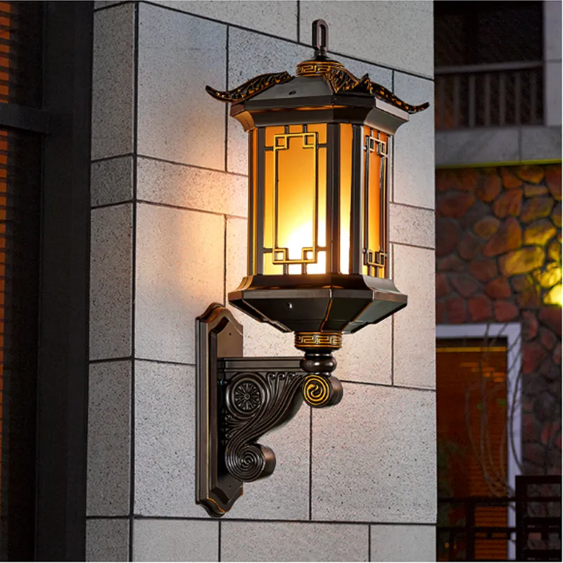 Lámparas de montaje en la pared Flexion de iluminación impermeable a prueba de agua luces de porche retro adecuadas para jardín y luz de entrada clásica de la casa clásica
