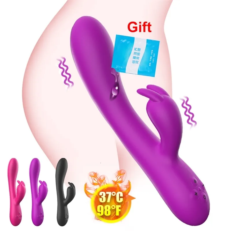 Massaggiatore per adulti Dildo G Spot vibratore per donne Stimolatore del clitoride Riscaldamento Av Stick Vibratori del coniglio Masturbatori femminili Giocattoli Adulti 18