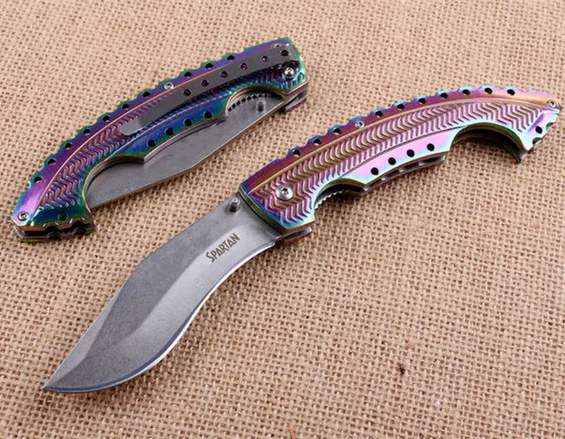 Colst Colored Titanium Dogleg Dog Legs Knife Pocket Folding Knife Camping Tactical Rescue Hunting Fishing EDC Survival Tool Knives 04603