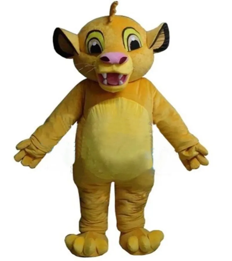 Mascotte Roi Lion Costume De Mascotte Simba Dessin Animé Déguisement Costume Anime Kits pour Halloween fête événement