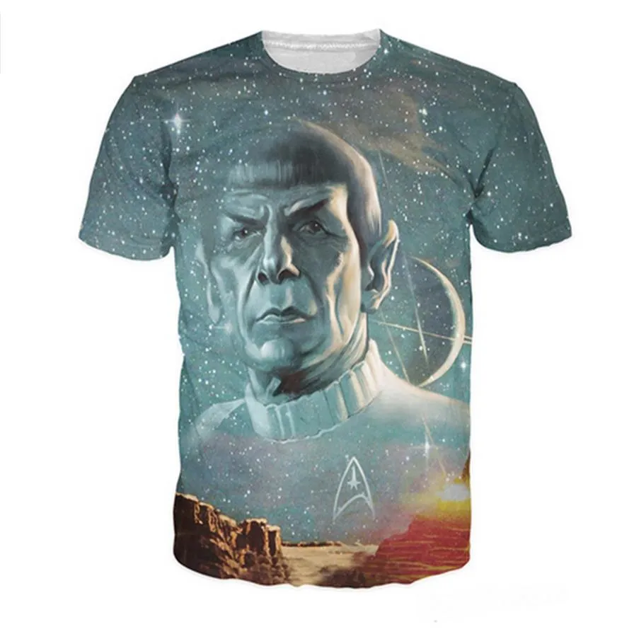 Summer Live Long and Prosper футболка Star Trek Spock Galaxy Space по всему печати 3D футболки Harajuku Men Plus Size T Рубашки A288D