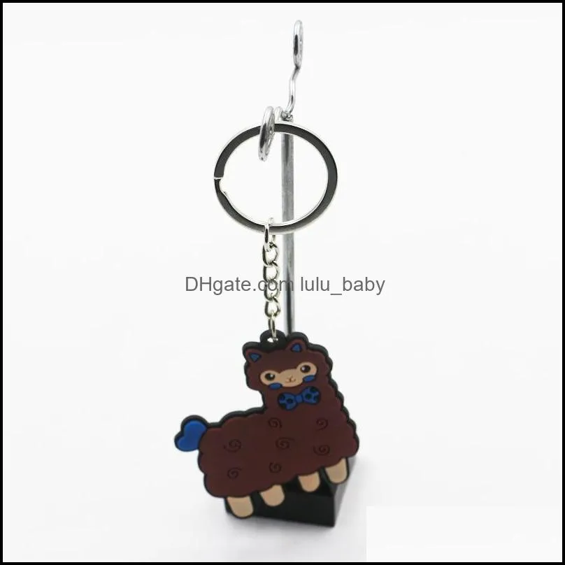 New PVC Llama Keychain Alpaca Keyring Pendant Key Chain Metal Ring Gift Purse Bag Hand Decoration gift 274 T2