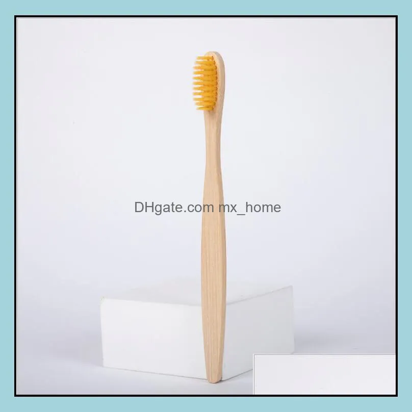 8 colors natural pure bamboo toothbrush portable soft environmental protection brush oral cleaning care tool wholesale wooden rainbow