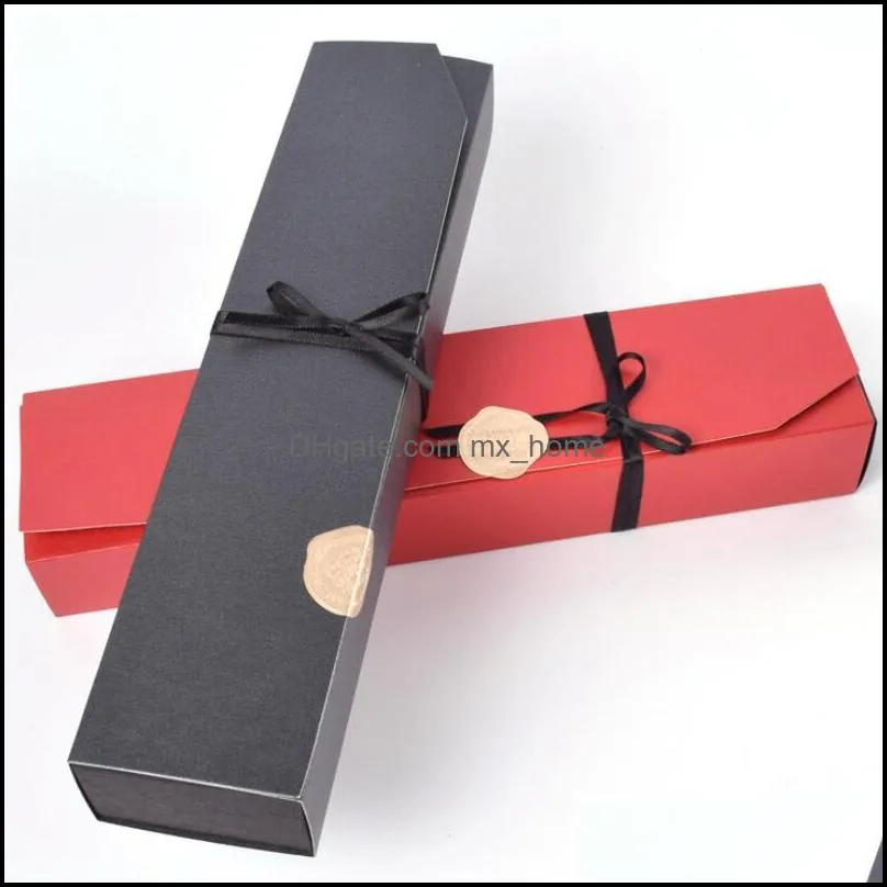 Fashion Chocolate Paper Box Black Red Party Chocolate Gifts Packaging Boxes For Valentine`s Day Christmas Birthday Supplies LX2773