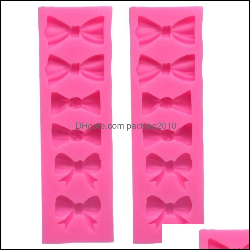 baking & pastry tools 2pcs 6 holes bow mold fondant mould cake decorating chocolate gumpaste molds,sugarcraft,kitchen accessories