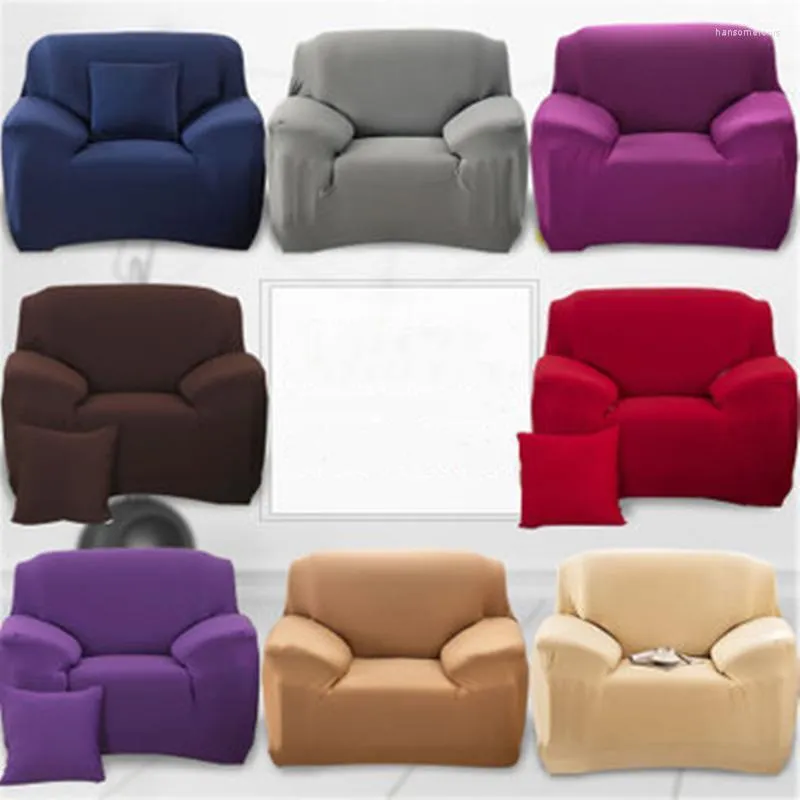 Chair Covers 23 Color Plain Solid Pattern Slipcovers Sofa Cover Stretch For Living Room Couch Towel Funda 1/2/3/4 Seat