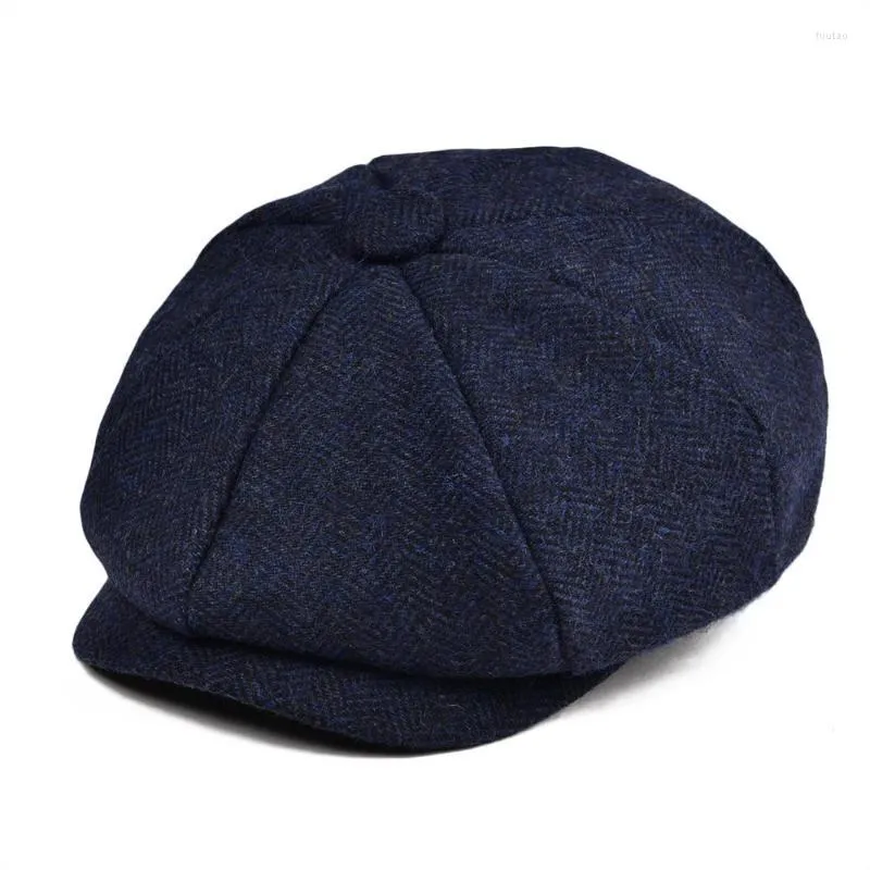 Berets Boys Sboy Caps Small Size Kids Navy Woollen Tweed Flat Cap Herringband Girl Infant Toddler Youth Beret Hat For Childberets