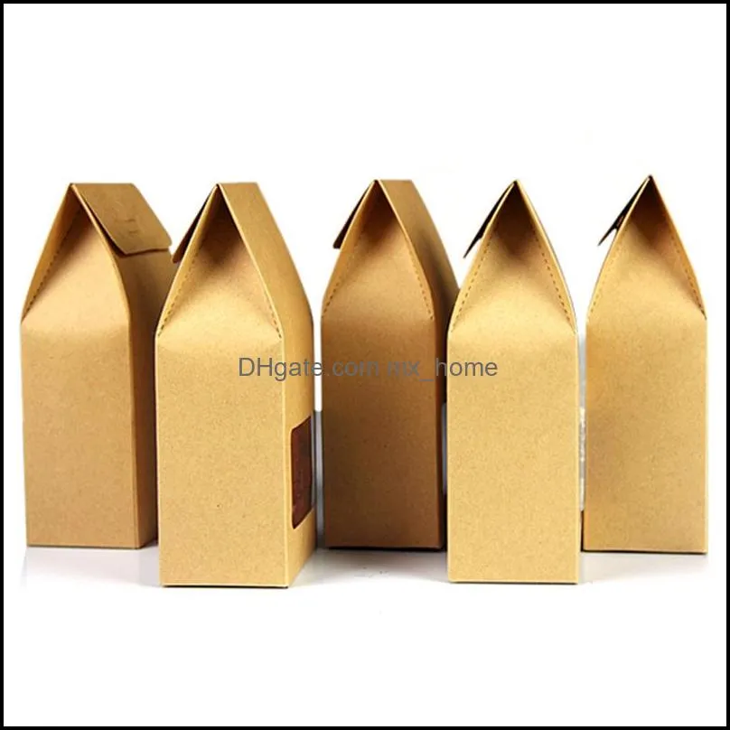 8*15.5cm Kraft paper Transparent window Plastic lining gift nut Environmental protection General box seal Self-supporting Food bags