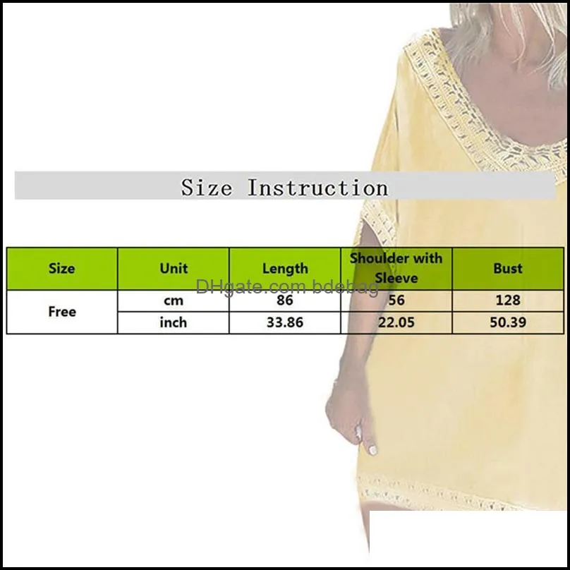 Sexy Women Loose Beach Dress Tunic Solid Bikini Cover Ups Swimsuit Beachwear Swimwear Hollow Out Beach Dress Robe De Plage