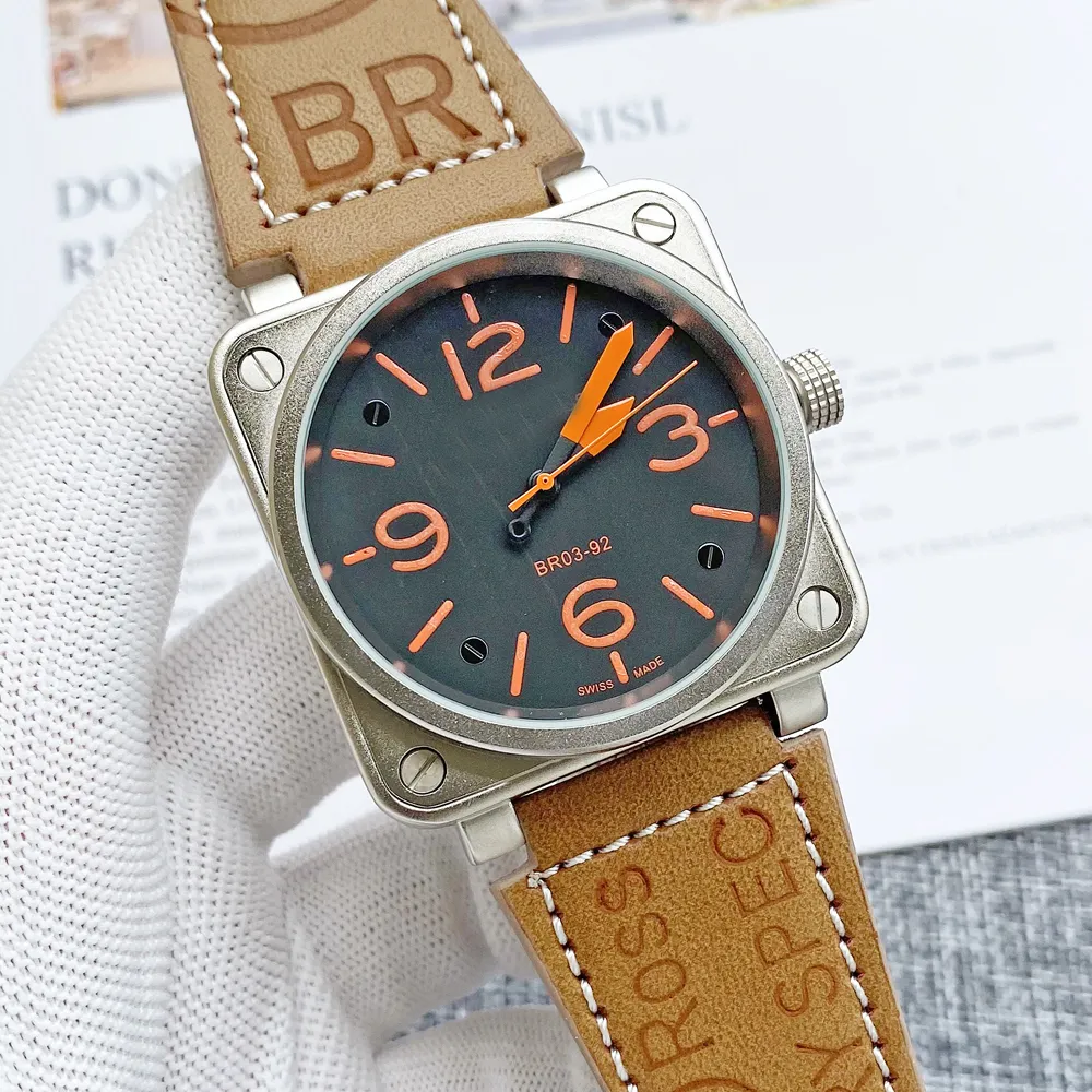 Men's 2024 Automatic Mechanical Watch with Brown Leather and Black Rubber  Strap - 6 Hands (MN002)