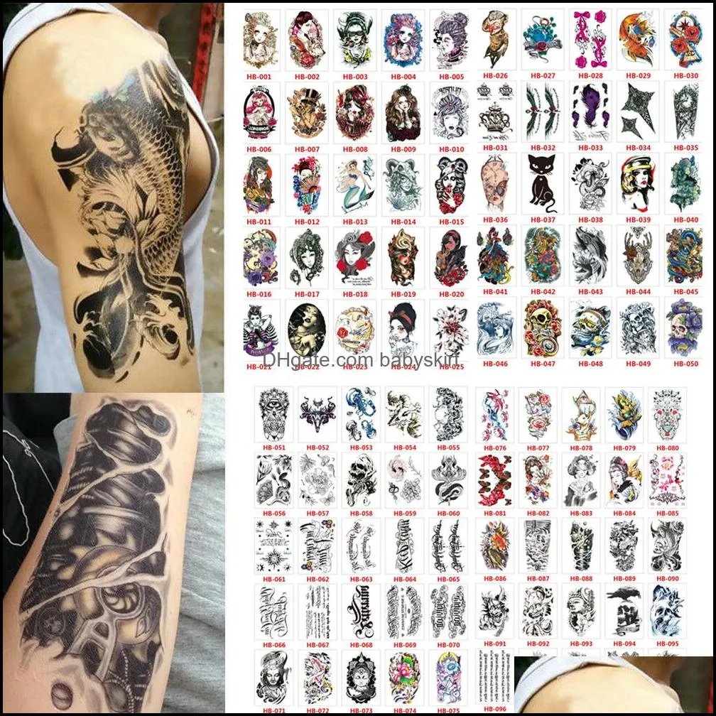 Newest! 1600 Styles Half Sleeve Tattoo Sticker Arm Temporary Tattoos Waterproof Sticker Accept Customized Tattoo Mixed Randomly Sent